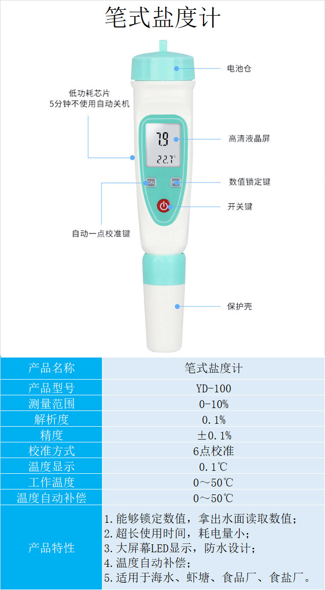 筆式鹽度計YD-100參數(shù)彩頁